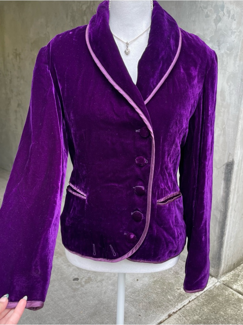 Vintage 90s Royal Purple Velvet Blazer